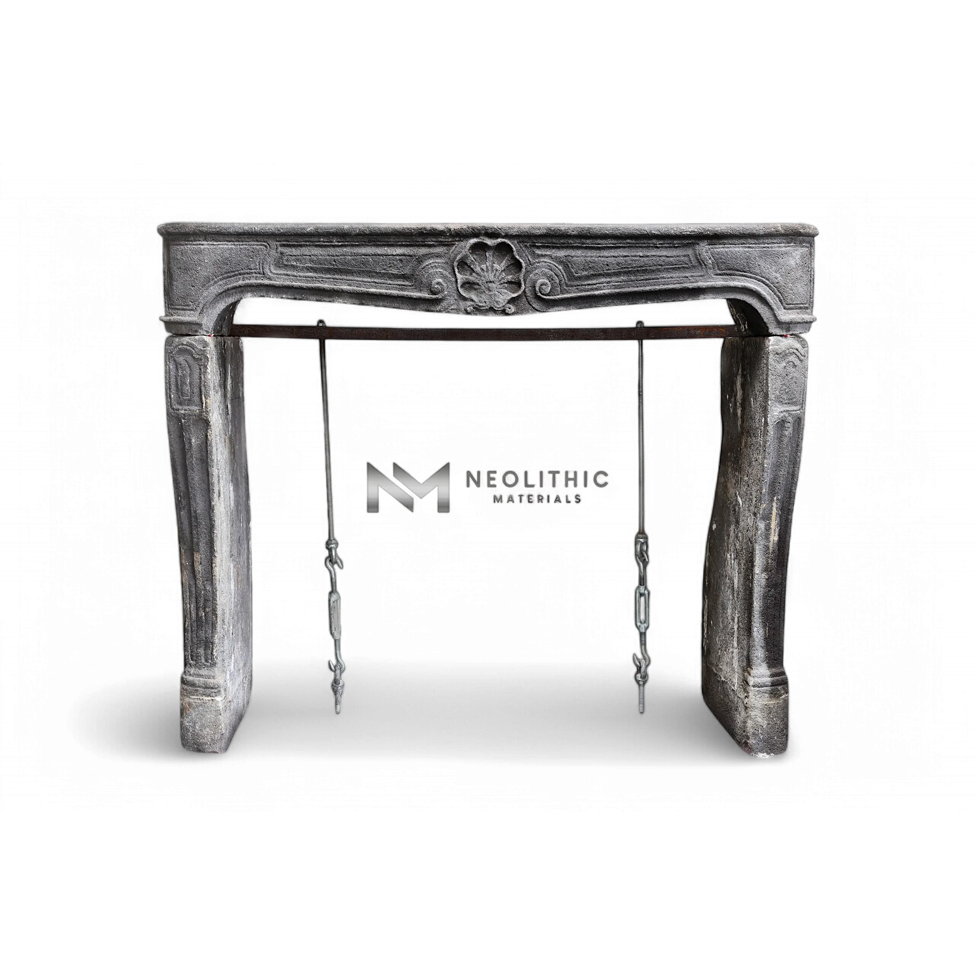 Antique Lava Stone Fireplace Mantel Louis XV Style
